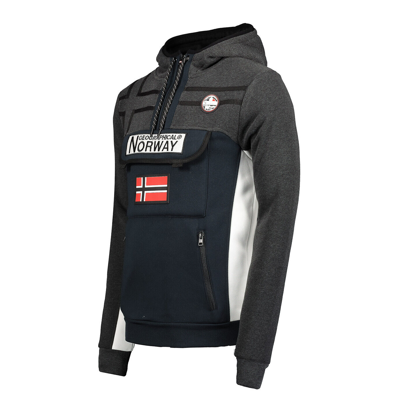 Geographical Norway Herren Hoodie Fitakol – Sweatshirt mit Kapuze & Norwegen-Flagge