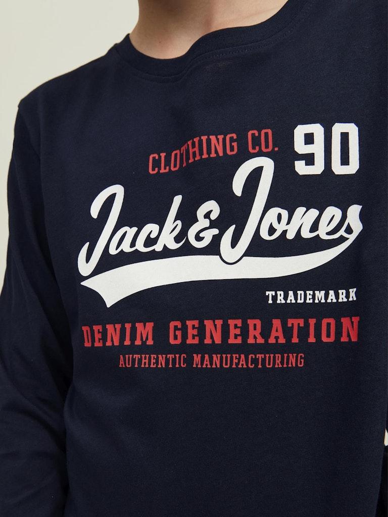Jack & Jones Jungen T-Shirt JJELOGO TEE LS O-NECK 2COL AW22 NOOS JNR