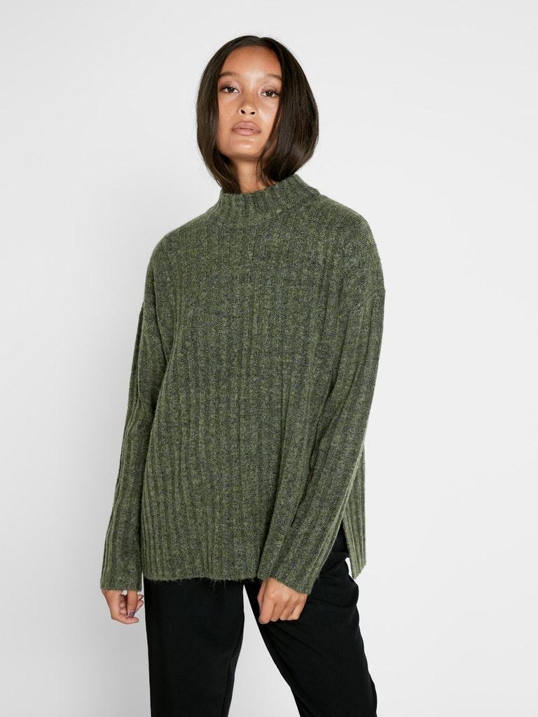 PIECES Damen Pullover PCSANNI LS WOOL  KNIT NOOS