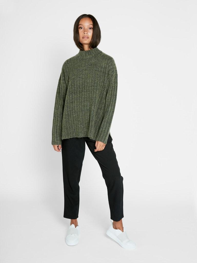 PIECES Damen Pullover PCSANNI LS WOOL  KNIT NOOS