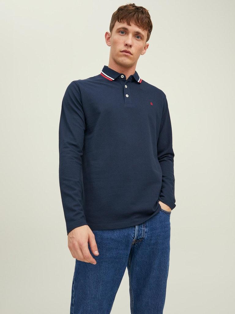 Jack & Jones Herren Poloshirt JJEPAULOS POLO LS NOOS