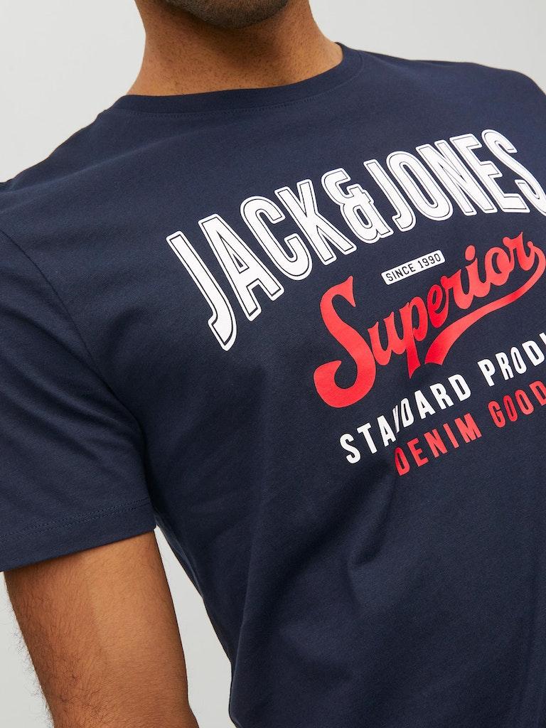Jack & Jones Herren T-Shirt JJELOGO TEE SS O-NECK 2 COL SS23 SN