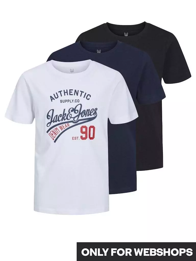 JACK&JONES JJETHAN TEE  SS CREW NE  3PK MP NOOS JNR